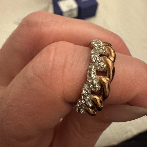 Swarovski Twist Lane Ring Rose Gold Silver Crystal Size 55 / US 7 - Picture 9 of 11